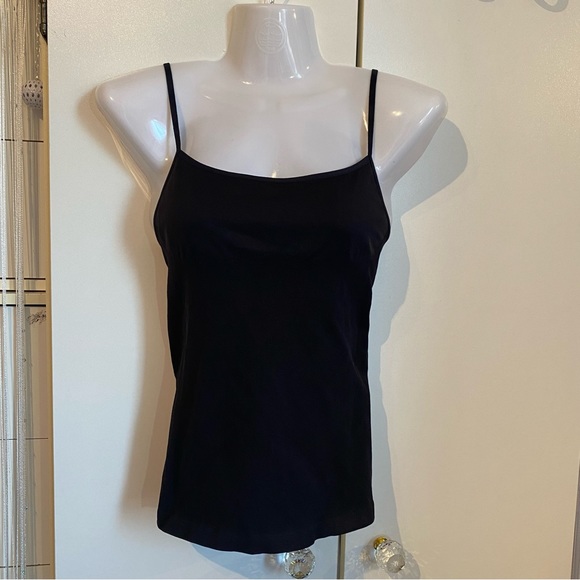 Bebe Black Built in Bra Spaghetti Strap Tank Top Size M/L NWT - Picture 2 of 14